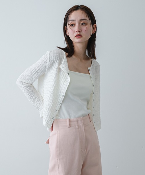 SENSE OF PLACE by URBAN RESEARCH（センスオブプレイスバイアーバンリサーチ）の「シャーリングカットカーディガン（カーディガン/ボレロ・レディース・ライトブルー/チャコールグレー/アイボリー・ONE）」の16枚目の写真
