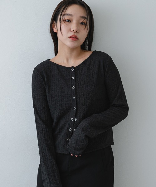 SENSE OF PLACE by URBAN RESEARCH（センスオブプレイスバイアーバンリサーチ）の「シャーリングカットカーディガン（カーディガン/ボレロ・レディース・ライトブルー/チャコールグレー/アイボリー・ONE）」の21枚目の写真