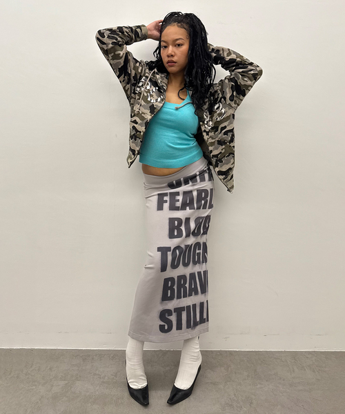 Oriens JOURNAL STANDARD（オリエンス ジャーナルスタンダード）の「《追加》ロゴロングスカート（スカート・レディース・グレー・FREE）」の10枚目の写真