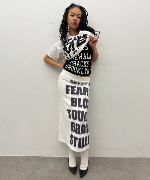 Oriens JOURNAL STANDARD（オリエンス ジャーナルスタンダード）の「《追加》ロゴロングスカート（スカート・レディース・グレー・FREE）」の14枚目の写真