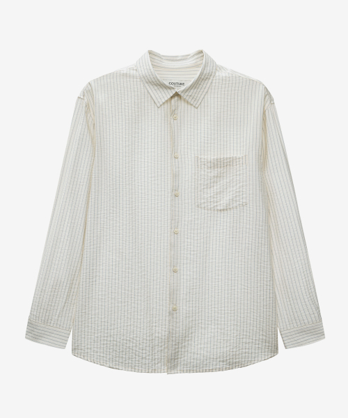 MINDBRIDGE（マインドブリッジ）の「[COUTURE]ストライプオーバーサイズデイリーシャツ - 2カラー（シャツ/ブラウス・メンズ・グレー/クリーム・100/110/95/105）」の14枚目の写真