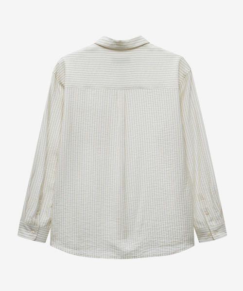MINDBRIDGE（マインドブリッジ）の「[COUTURE]ストライプオーバーサイズデイリーシャツ - 2カラー（シャツ/ブラウス・メンズ・グレー/クリーム・100/110/95/105）」の15枚目の写真