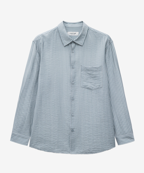 MINDBRIDGE（マインドブリッジ）の「[COUTURE]ストライプオーバーサイズデイリーシャツ - 2カラー（シャツ/ブラウス・メンズ・グレー/クリーム・100/110/95/105）」の16枚目の写真