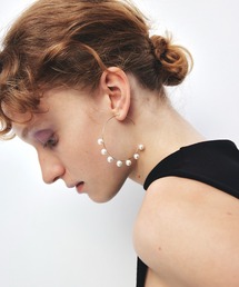 【les bon bon】flotter pearl hoop pierce M/フロテ パール フープ ピアス M 両耳 BOB913