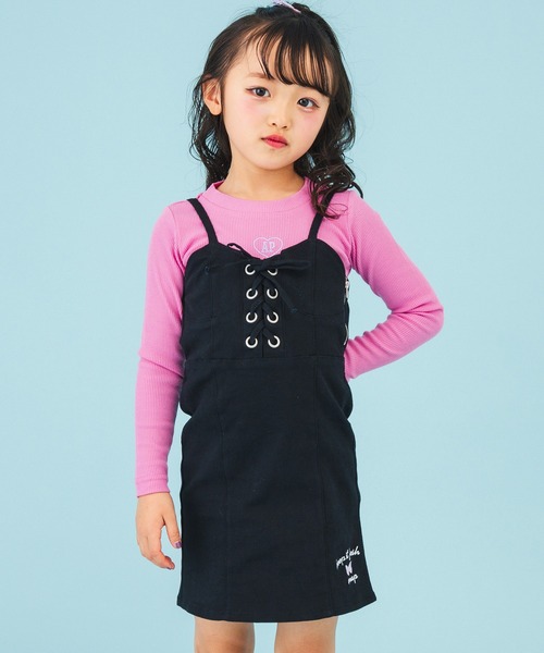 ANAP kids（アナップキッズ）の「スピンドルストレッチワンピース（ワンピース・キッズ・ブルー/ブラック・130/120/110）」の6枚目の写真