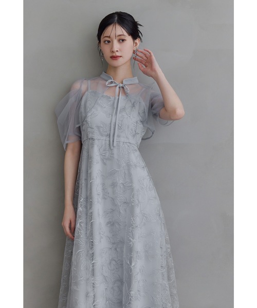 niana(ニアナ)の「タックスリーブボレロセットドレス 2点セット キャミワンピース 結婚式 二次会 同窓会 パーティードレス オケージョンドレス お呼ばれ(ドレス・レディース・ブラック/ライトブルー/グリーン/ブルーグレー/チャコールグレー×ブラック・S/M/L)」の19枚目の写真