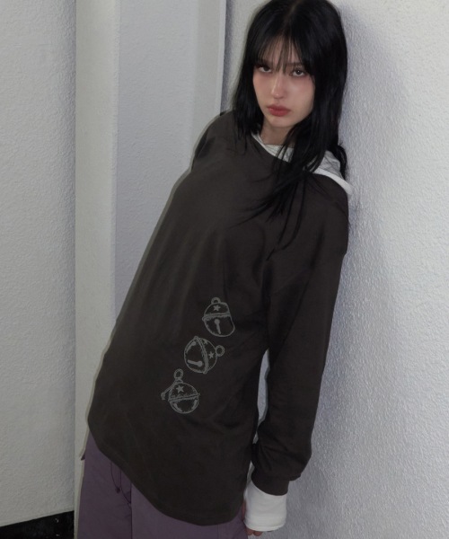 RENSE(レンセ)の「Oversized Bell Graphic Tee Charcoal(Tシャツ/カットソー・レディース・その他・OS)」の1枚目の写真