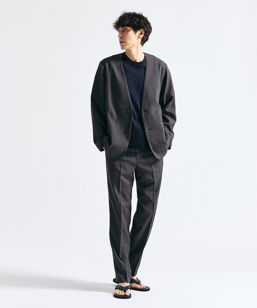 417 EDIFICE(フォーワンセブンエディフィス)の「【EVALET / エバレット】メッシュ カーディガンジャケット "セットアップ着用可能"(ノーカラージャケット・メンズ・グレー/チャコールグレー/ベージュ・LARGE/MEDIUM/SMALL)」の12枚目の写真