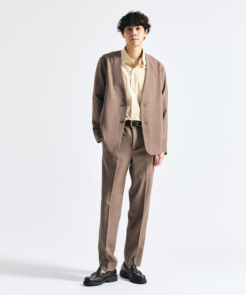 417 EDIFICE(フォーワンセブンエディフィス)の「【EVALET / エバレット】メッシュ カーディガンジャケット "セットアップ着用可能"(ノーカラージャケット・メンズ・グレー/チャコールグレー/ベージュ・LARGE/MEDIUM/SMALL)」の13枚目の写真