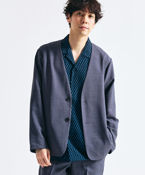 417 EDIFICE(フォーワンセブンエディフィス)の「【EVALET / エバレット】メッシュ カーディガンジャケット "セットアップ着用可能"(ノーカラージャケット・メンズ・グレー/チャコールグレー/ベージュ・LARGE/MEDIUM/SMALL)」の17枚目の写真