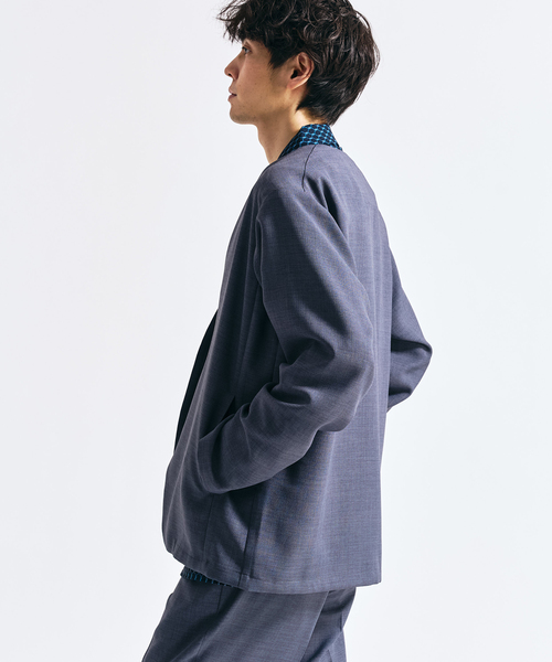 417 EDIFICE(フォーワンセブンエディフィス)の「【EVALET / エバレット】メッシュ カーディガンジャケット "セットアップ着用可能"(ノーカラージャケット・メンズ・グレー/チャコールグレー/ベージュ・LARGE/MEDIUM/SMALL)」の19枚目の写真