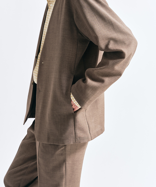 417 EDIFICE(フォーワンセブンエディフィス)の「【EVALET / エバレット】メッシュ カーディガンジャケット "セットアップ着用可能"(ノーカラージャケット・メンズ・グレー/チャコールグレー/ベージュ・LARGE/MEDIUM/SMALL)」の8枚目の写真