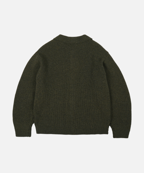 FRIZMWORKS(フリズムワークス)の「ULTRA HEAVYWEIGHT COLLAR CARDIGAN _ FOREST GREEN(カーディガン/ボレロ・メンズ・その他・SMALL/MEDIUM/LARGE/X-LARGE)」の2枚目の写真