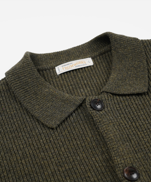 FRIZMWORKS(フリズムワークス)の「ULTRA HEAVYWEIGHT COLLAR CARDIGAN _ FOREST GREEN(カーディガン/ボレロ・メンズ・その他・SMALL/MEDIUM/LARGE/X-LARGE)」の3枚目の写真