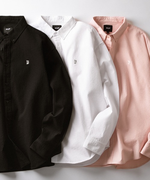 HUF(ハフ)の「MEGABLAST LS SHIRT(シャツ/ブラウス・メンズ・ブラック/ホワイト/ピンク・S/M/L/XXL/XL)」の4枚目の写真