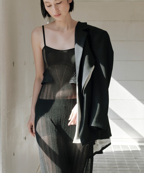 TELOPLAN(テーロプラン)の「【TELOPLAN】Ismet Knit Dress / イスメトドレス(ドレス・レディース・ミント/ブラック/ホワイト・ONE SIZE)」の1枚目の写真