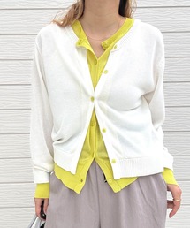 Q | レイヤード風バイカラーカーディガン(カーディガン/ボレロ)