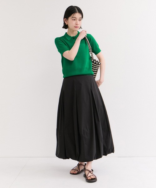 le cercle ADAM ET ROPE'（ルセルクルアダムエロペ）の「カノコ編みニットポロ（ポロシャツ・レディース・レッド/グリーン/ネイビー・FREE）」の12枚目の写真