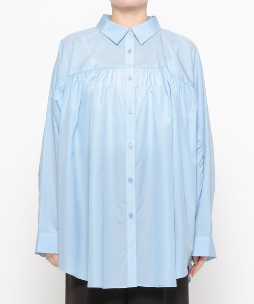 LEPSIM（レプシィム）の「《オフィスライン》ギャザースリーブブラウス　637926（シャツ/ブラウス・レディース・ストライプ/ライトブルー/オフホワイト・FREE）」の20枚目の写真