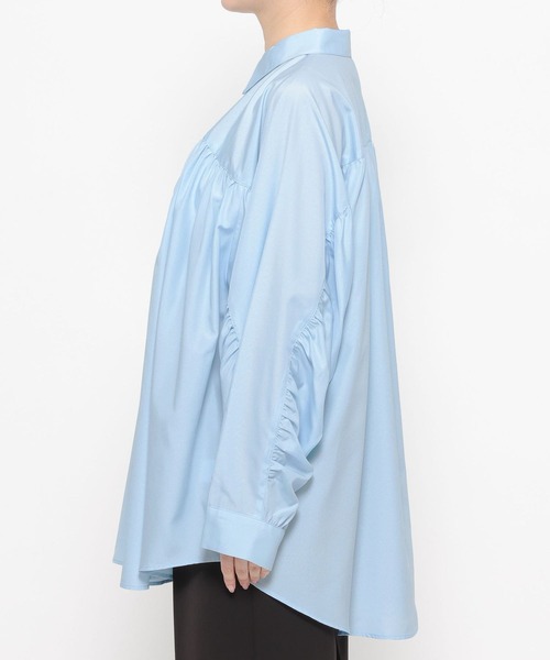 LEPSIM（レプシィム）の「《オフィスライン》ギャザースリーブブラウス　637926（シャツ/ブラウス・レディース・ストライプ/ライトブルー/オフホワイト・FREE）」の21枚目の写真