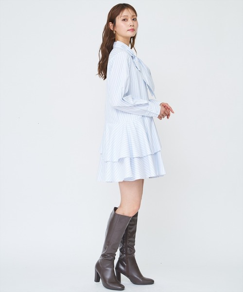 AND COUTURE(アンドクチュール)の「アシメストライプミニワンピース(ワンピース・レディース・ブルー系その他/ホワイト系その他・FREE)」の16枚目の写真