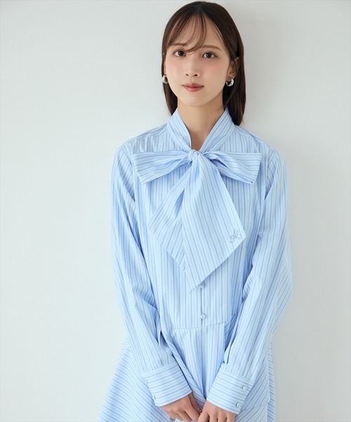 AND COUTURE(アンドクチュール)の「アシメストライプミニワンピース(ワンピース・レディース・ブルー系その他/ホワイト系その他・FREE)」の19枚目の写真