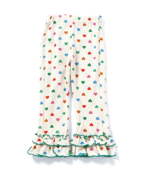 apres les cours（アプレレクール）の「【WEB限定】ワッフルフリルレギンス（その他パンツ・キッズ・アイボリー/ミント/その他2/グリーン/ブラウン/イエロー/オレンジ/ブラック/クリーム/ブルー・120/110/100/90/80/130）」の2枚目の写真