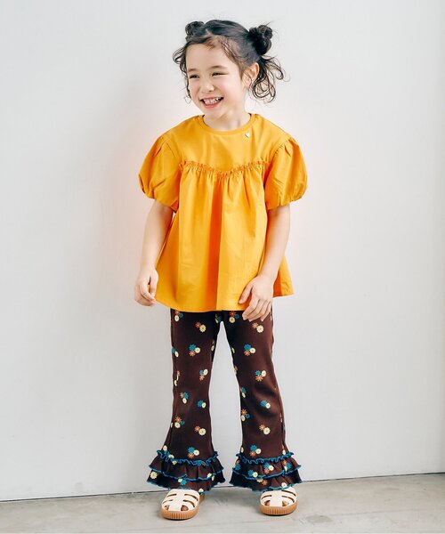 apres les cours（アプレレクール）の「【WEB限定】ワッフルフリルレギンス（その他パンツ・キッズ・アイボリー/ミント/その他2/グリーン/ブラウン/イエロー/オレンジ/ブラック/クリーム/ブルー・120/110/100/90/80/130）」の12枚目の写真