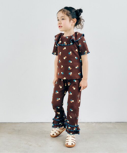 apres les cours（アプレレクール）の「【WEB限定】ワッフルフリルレギンス（その他パンツ・キッズ・アイボリー/ミント/その他2/グリーン/ブラウン/イエロー/オレンジ/ブラック/クリーム/ブルー・120/110/100/90/80/130）」の14枚目の写真