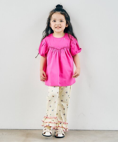 apres les cours（アプレレクール）の「【WEB限定】ワッフルフリルレギンス（その他パンツ・キッズ・アイボリー/ミント/その他2/グリーン/ブラウン/イエロー/オレンジ/ブラック/クリーム/ブルー・120/110/100/90/80/130）」の18枚目の写真