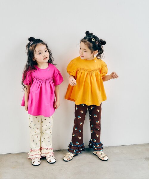 apres les cours（アプレレクール）の「【WEB限定】ワッフルフリルレギンス（その他パンツ・キッズ・アイボリー/ミント/その他2/グリーン/ブラウン/イエロー/オレンジ/ブラック/クリーム/ブルー・120/110/100/90/80/130）」の20枚目の写真