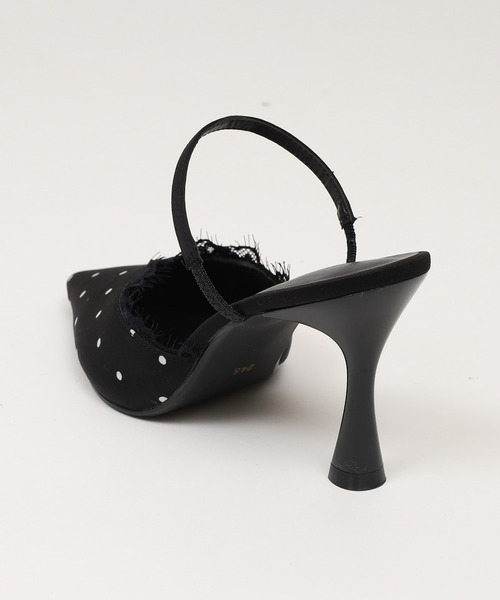 ROYAL PARTY（ロイヤルパーティー）の「レーストリミングドットミュール（パンプス・レディース・ブラック/オフホワイト・MEDIUM/LARGE）」の6枚目の写真