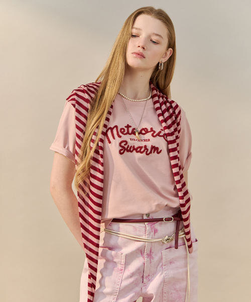 MAXZA(マージャコレクション)の「ストライプスカーフセットレタリングTシャツ(Tシャツ/カットソー・レディース・グレー/ピンク/ネイビー・FREE)」の5枚目の写真