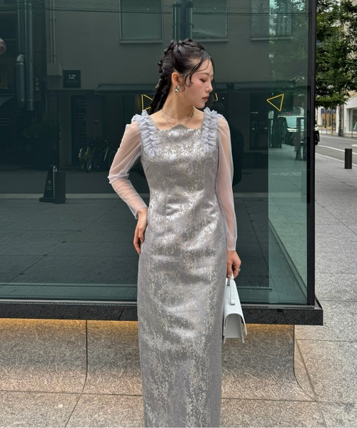 LE'RURE（リルアー）の「Shouder frill jacquard dress（ドレス）」 - WEAR