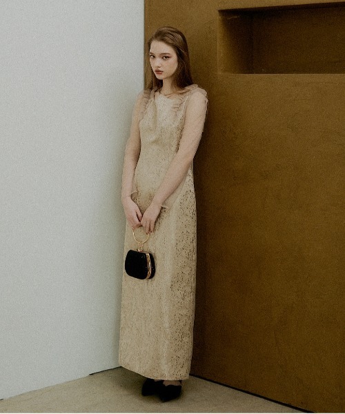 LE'RURE(リルアー)の「Shouder frill jacquard dress(ドレス・レディース・ベージュ/グレー・MEDIUM/TALL/SMALL)」の16枚目の写真