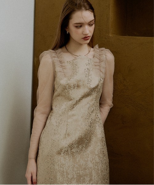 LE'RURE（リルアー）の「Shouder frill jacquard dress（ドレス）」 - WEAR