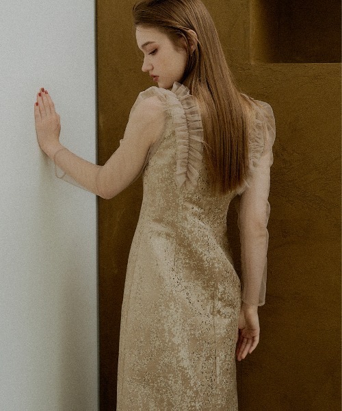 LE'RURE（リルアー）の「Shouder frill jacquard dress（ドレス）」 - WEAR