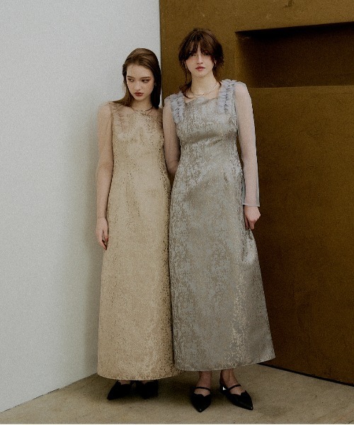 LE'RURE（リルアー）の「Shouder frill jacquard dress（ドレス）」 - WEAR