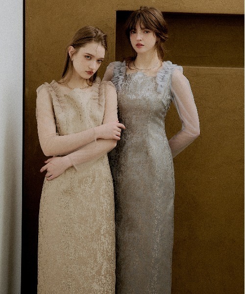 LE'RURE（リルアー）の「Shouder frill jacquard dress（ドレス）」 - WEAR