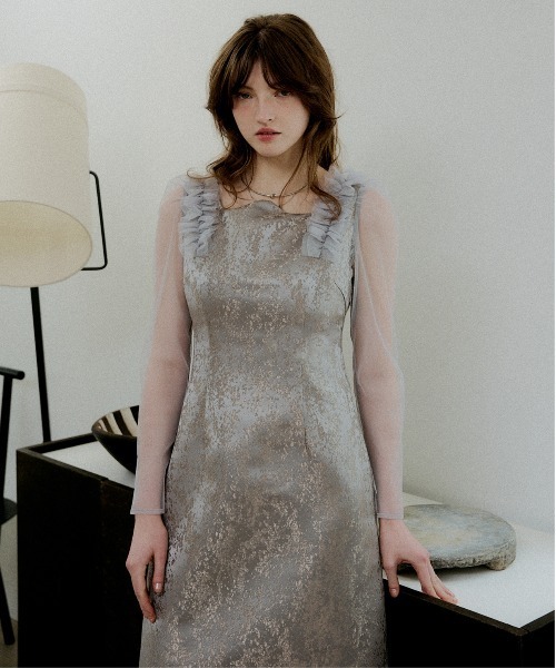 LE'RURE（リルアー）の「Shouder frill jacquard dress（ドレス）」 - WEAR