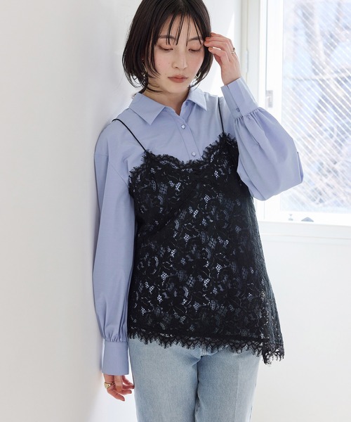 VIS（ビス）の「ウエーブヘムペプラムシャツ（シャツ/ブラウス・レディース・ホワイト/ブルー/イエロー・FREE）」の8枚目の写真