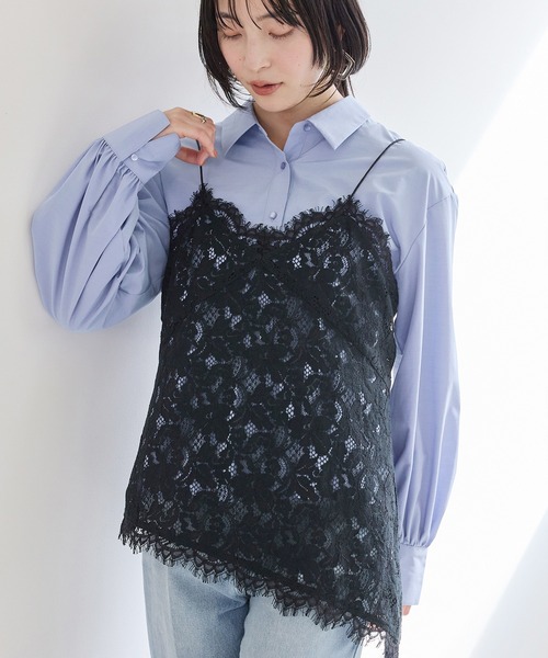 VIS（ビス）の「ウエーブヘムペプラムシャツ（シャツ/ブラウス・レディース・ホワイト/ブルー/イエロー・FREE）」の9枚目の写真