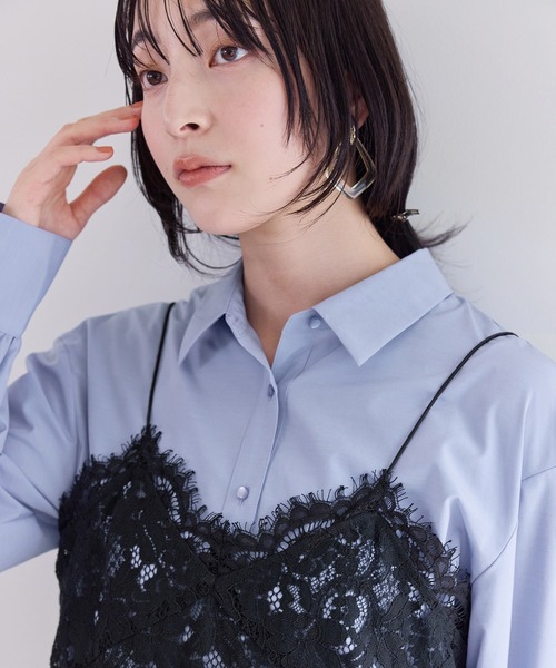 VIS（ビス）の「ウエーブヘムペプラムシャツ（シャツ/ブラウス・レディース・ホワイト/ブルー/イエロー・FREE）」の10枚目の写真