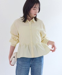 VIS（ビス）の「ウエーブヘムペプラムシャツ（シャツ/ブラウス）」