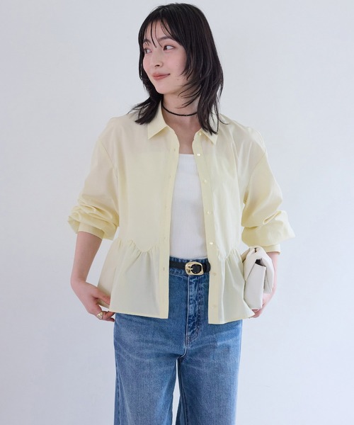 VIS（ビス）の「ウエーブヘムペプラムシャツ（シャツ/ブラウス・レディース・ホワイト/ブルー/イエロー・FREE）」の13枚目の写真