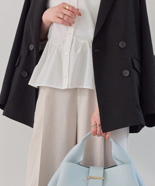 VIS（ビス）の「ウエーブヘムペプラムシャツ（シャツ/ブラウス・レディース・ホワイト/ブルー/イエロー・FREE）」の20枚目の写真