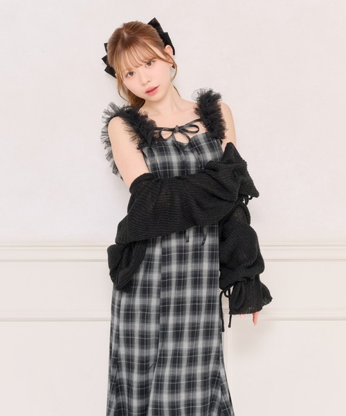 apres jour（アプレジュール）の「肩チュールマーメイドキャミワンピース（ワンピース・レディース・ブラック系その他/ブラウン系その他/グレー系その他・SMALL/X-LARGE/MEDIUM）」の15枚目の写真