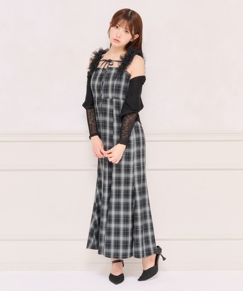 apres jour（アプレジュール）の「肩チュールマーメイドキャミワンピース（ワンピース・レディース・ブラック系その他/ブラウン系その他/グレー系その他・SMALL/X-LARGE/MEDIUM）」の21枚目の写真