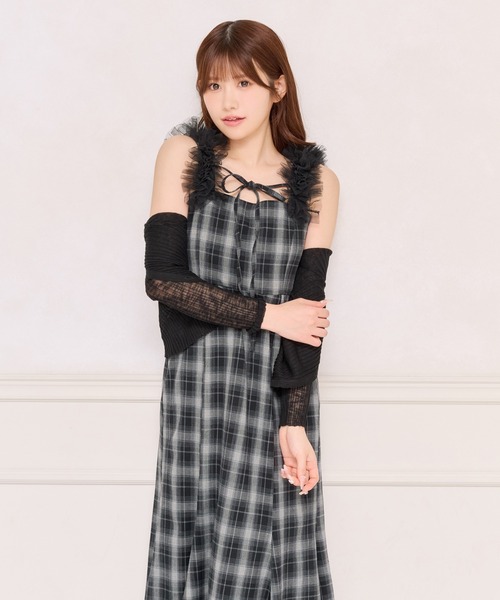 apres jour（アプレジュール）の「肩チュールマーメイドキャミワンピース（ワンピース・レディース・ブラック系その他/ブラウン系その他/グレー系その他・SMALL/X-LARGE/MEDIUM）」の20枚目の写真