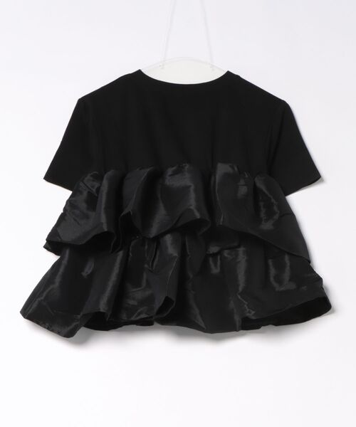 Social GIRL(ソーシャルガール)の「ナイロンドッキングフリルTシャツ 半袖Tシャツ(Tシャツ/カットソー・レディース・ホワイト×ブラック/ブラック/オフホワイト・M)」の4枚目の写真